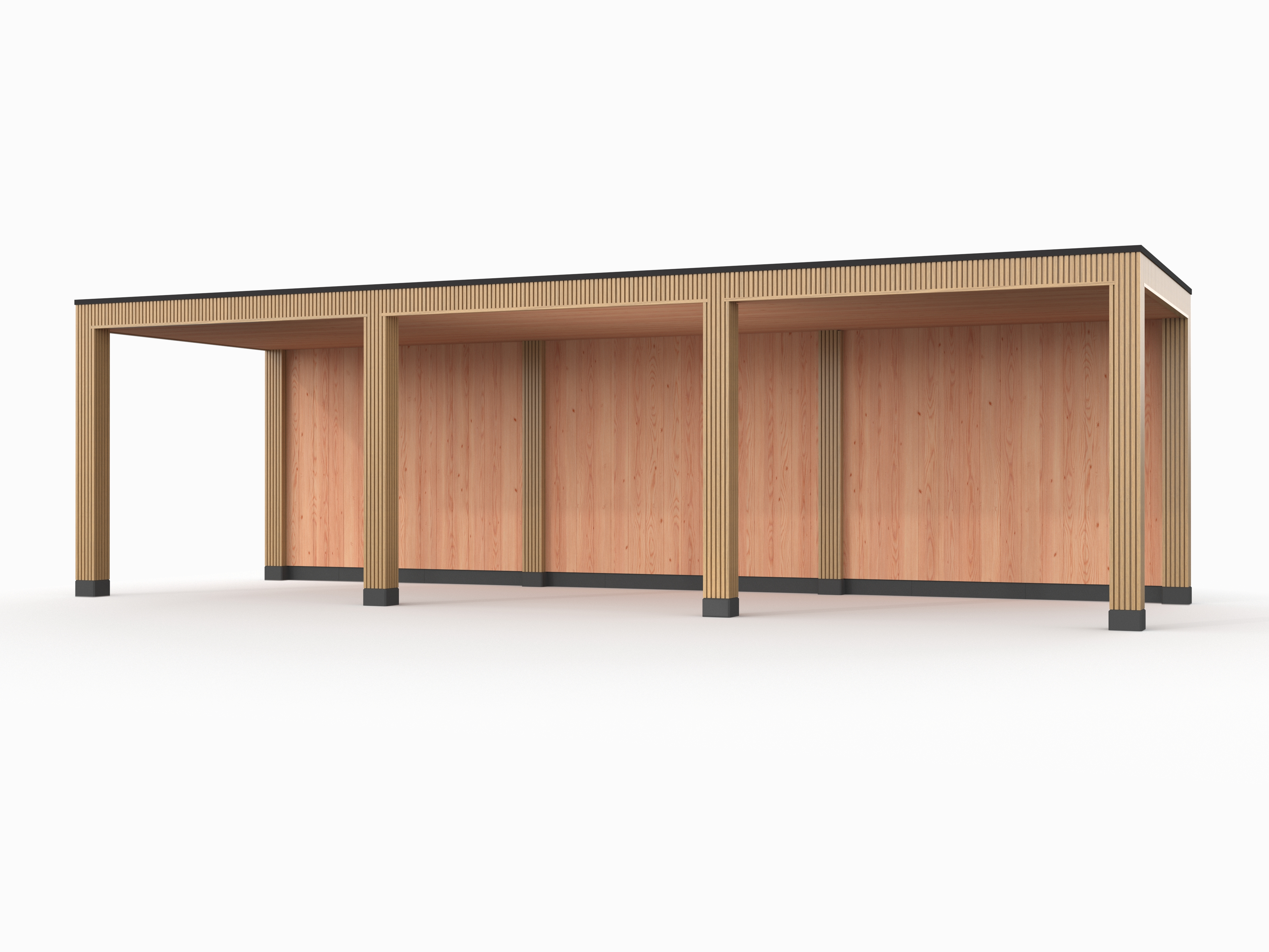 Douglas overkapping, 900 x 300, met achterwand, Westwood Rhombus Red Cedar - Afbeelding 1